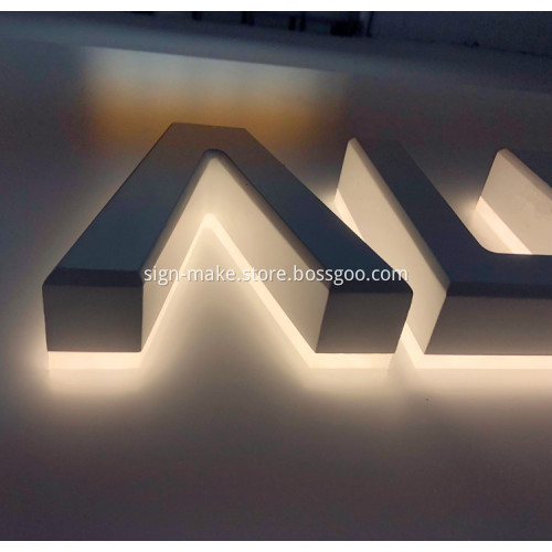 Backlit Stainless Letters Signage Box